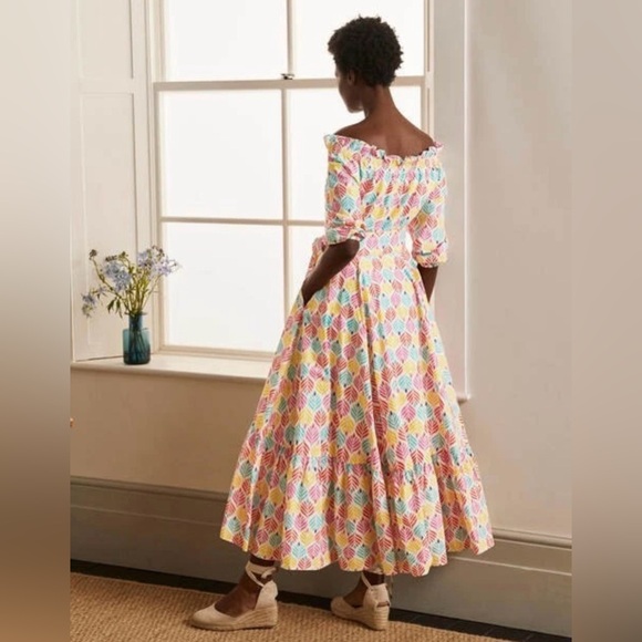 EUC BODEN Rosalind Tiered Midi Cotton Dress Size 6R - Picture 6 of 8